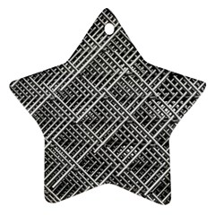 Grid Wire Mesh Stainless Rods Rods Raster Ornament (star) by Amaryn4rt