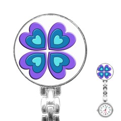 Light Blue Heart Images Stainless Steel Nurses Watch by Amaryn4rt