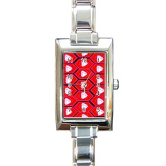 Red Bee Hive Rectangle Italian Charm Watch by Amaryn4rt