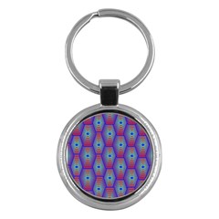 Red Blue Bee Hive Key Chains (round)  by Amaryn4rt