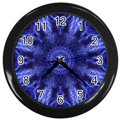 Tech Neon And Glow Backgrounds Psychedelic Art Wall Clocks (black) by Amaryn4rt