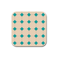 Tile Pattern Wallpaper Background Rubber Square Coaster (4 Pack)  by Amaryn4rt