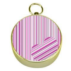 Pink Love Pattern Gold Compasses by Valentinaart