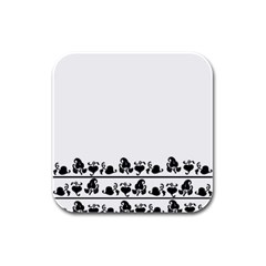 Simple Black And White Design Rubber Square Coaster (4 Pack)  by Valentinaart