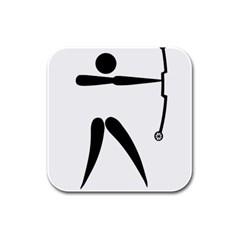 Archery (compound) Pictogram Rubber Square Coaster (4 Pack)  by abbeyz71