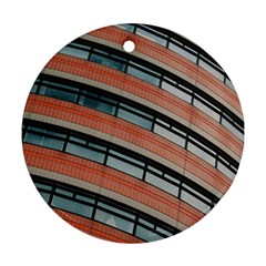 Architecture Building Glass Pattern Round Ornament (two Sides) by Amaryn4rt
