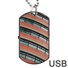 Architecture Building Glass Pattern Dog Tag Usb Flash (two Sides) by Amaryn4rt