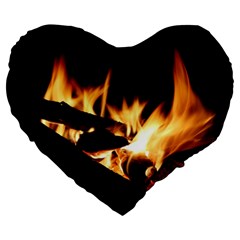 Bonfire Wood Night Hot Flame Heat Large 19  Premium Heart Shape Cushions by Amaryn4rt