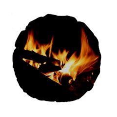 Bonfire Wood Night Hot Flame Heat Standard 15  Premium Flano Round Cushions by Amaryn4rt