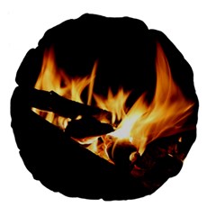 Bonfire Wood Night Hot Flame Heat Large 18  Premium Flano Round Cushions by Amaryn4rt