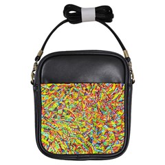 Canvas Acrylic Design Color Girls Sling Bags by Amaryn4rt