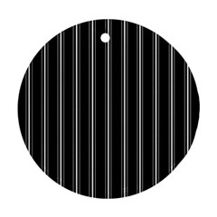 Black And White Lines Round Ornament (two Sides) by Valentinaart