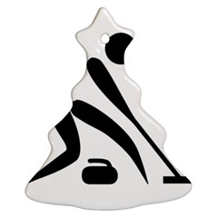 Curling Pictogram  Christmas Tree Ornament (two Sides) by abbeyz71