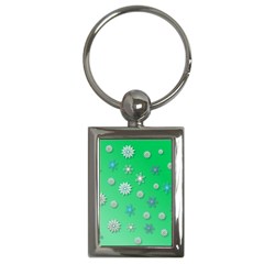 Snowflakes Winter Christmas Overlay Key Chains (rectangle)  by Amaryn4rt