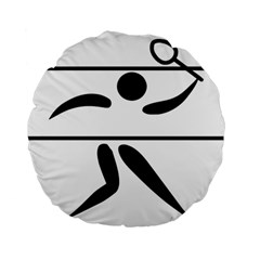 Badminton Pictogram Standard 15  Premium Flano Round Cushions by abbeyz71
