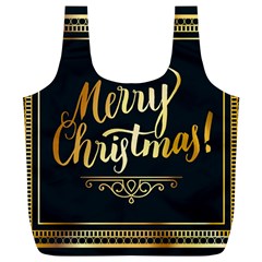 Christmas Gold Black Frame Noble Full Print Recycle Bags (l)  by Nexatart