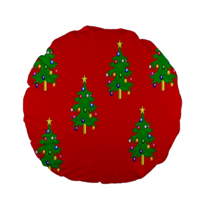 Christmas Trees Standard 15  Premium Flano Round Cushions