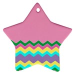 Easter Chevron Pattern Stripes Ornament (Star) Front