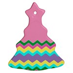 Easter Chevron Pattern Stripes Christmas Tree Ornament (Two Sides) Front