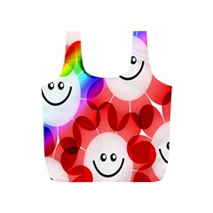 Happy Flowers Full Print Recycle Bags (s)  by Nexatart