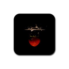 Strawberry Rubber Square Coaster (4 Pack)  by Nexatart