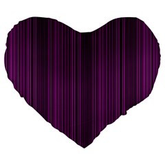 Deep Purple Lines Large 19  Premium Heart Shape Cushions by Valentinaart