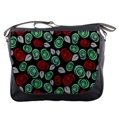 Decorative Floral Pattern Messenger Bags by Valentinaart