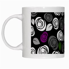 Purple Roses Pattern White Mugs by Valentinaart