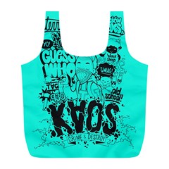 Typography Illustration Chaos Full Print Recycle Bags (l)  by Nexatart