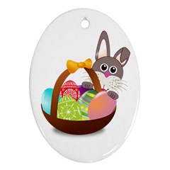 Easter Bunny Eggs Nest Basket Ornament (oval) by Nexatart