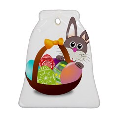 Easter Bunny Eggs Nest Basket Ornament (bell) by Nexatart