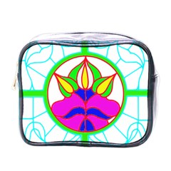 Pattern Template Stained Glass Mini Toiletries Bags by Nexatart