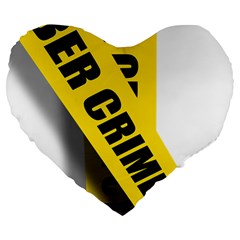 Internet Crime Cyber Criminal Large 19  Premium Flano Heart Shape Cushions by Nexatart