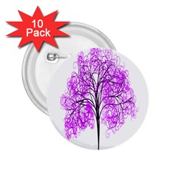 Purple Tree 2 25  Buttons (10 Pack)  by Nexatart