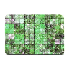 Background Of Green Squares Plate Mats by Nexatart