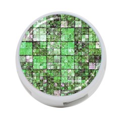 Background Of Green Squares 4-port Usb Hub (two Sides)  by Nexatart