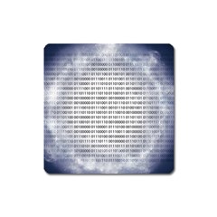 Binary Computer Technology Code Square Magnet by Nexatart