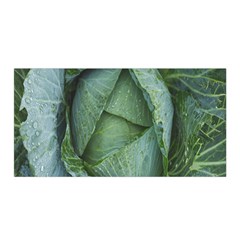 Bright Cabbage Color Dew Flora Satin Wrap by Nexatart