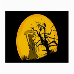 Death Haloween Background Card Small Glasses Cloth (2-side) by Nexatart