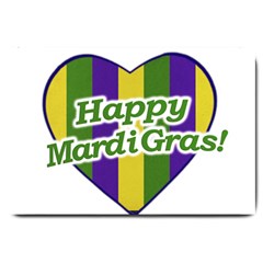 Happy Mardi Gras Logo Large Doormat  by dflcprints