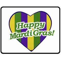 Happy Mardi Gras Logo Fleece Blanket (medium)  by dflcprints