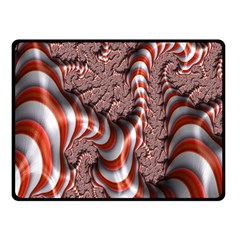 Fractal Abstract Red White Stripes Double Sided Fleece Blanket (small)  by Nexatart