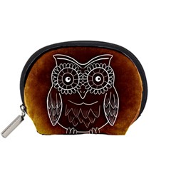 Owl Abstract Funny Pattern Accessory Pouches (small)  by Nexatart