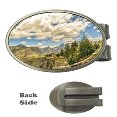 Valley And Andes Range Mountains Latacunga Ecuador Money Clips (oval)  by dflcprints