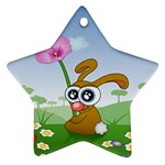 Easter Spring Flowers Happy Star Ornament (Two Sides)