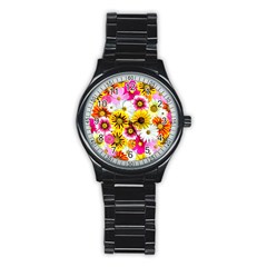 Flowers Blossom Bloom Nature Plant Stainless Steel Round Watch by Nexatart