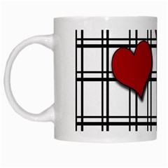 Hearts Pattern White Mugs by Valentinaart