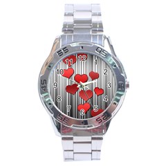 Valentines Day Pattern Stainless Steel Analogue Watch by Valentinaart