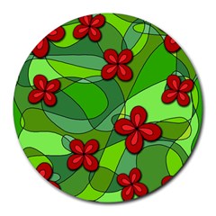 Flowers Round Mousepads by Valentinaart