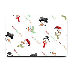 Snowman Christmas Pattern Small Doormat  by Nexatart